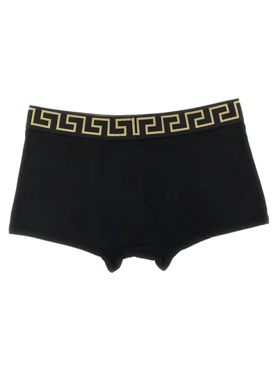 Versace Greca 3-pack Boxer Set In Black