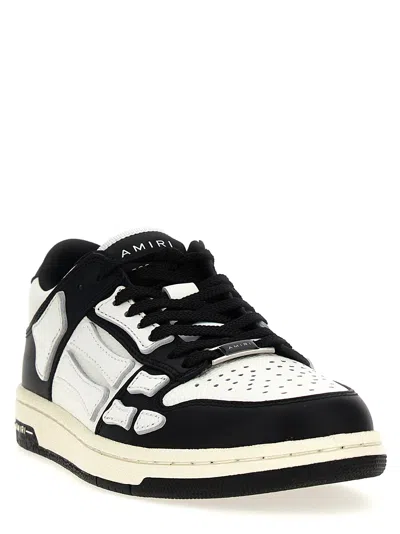Amiri Skel Bicolor Leather Low-top Sneakers In White