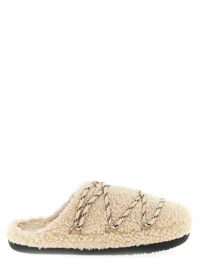 Moon Boot Mb Teddy Slipper Slipper-mule In Beige Shearling In Nude