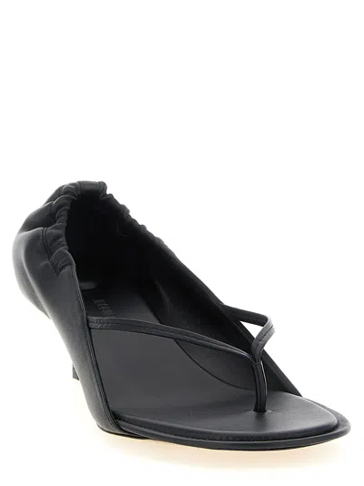 Jacquemus Nu Pieds B Open Toe Kitten Heel Sandals In Black