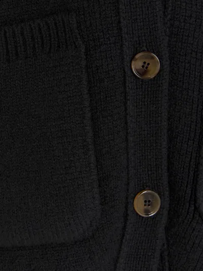 Khaite Scarlet Cashmere Cropped Cardigan In Black