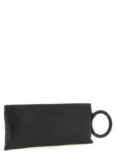 Tom Ford Aura Leather Clutch Bag With Lettering Logo On The Front In Black