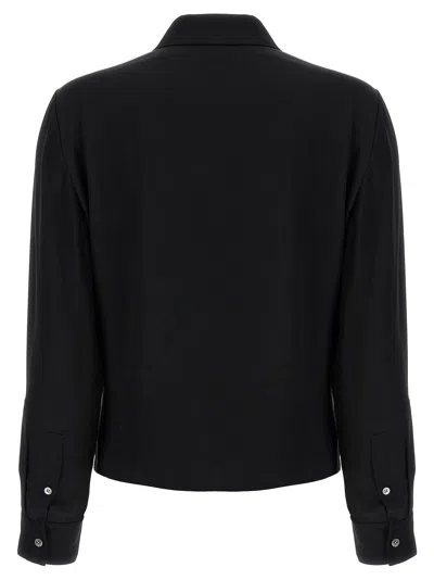 Theory 'pk Label Wrap' Blouse In Black