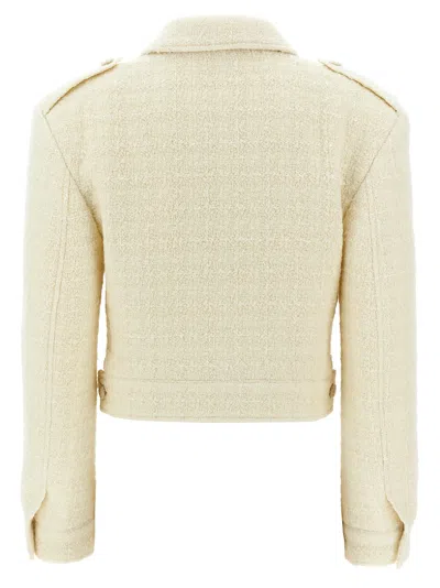 Givenchy White Jacket With Logo 4g Detail On The Buttons In Wool Blend Woman In White