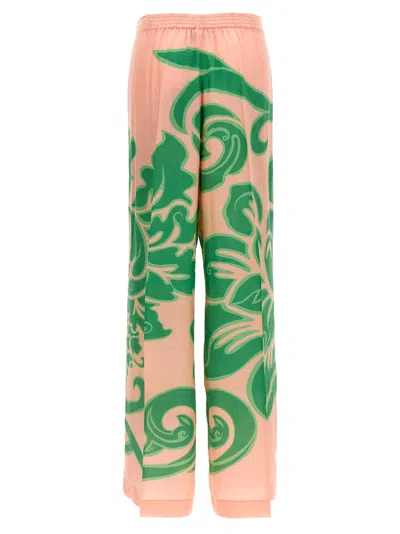 Etro Silk Pants In Multi