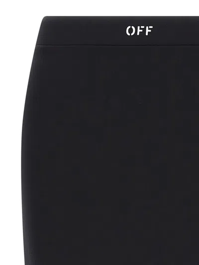 Off-white Black Pencil Skirt With Off Logo In Blue