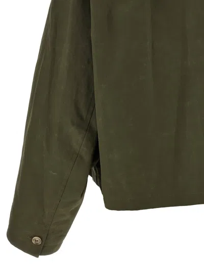 Apc Cropped Boxy Jacket With Button-up Front In Green