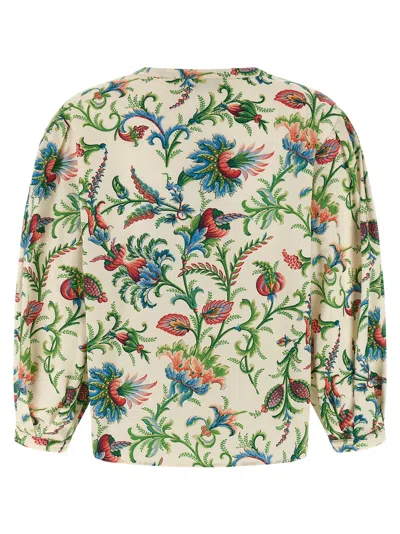 Etro Floral Cotton Blouse Shirt And Blouse Multicolor