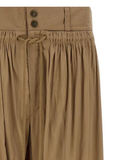 Isabel Marant Inaya High Waist Gathered Straight Leg Pants In Brown