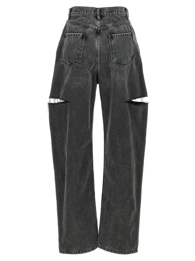 Maison Margiela Black Five-pocket Style Jeans With Rips In Cotton Denim Woman