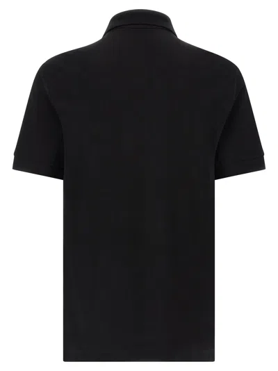 Dolce & Gabbana Piquet Polo Shirt With Logo Plate In Black