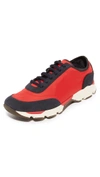 Marni Colour Block Low-top Sneakers In Red/blue