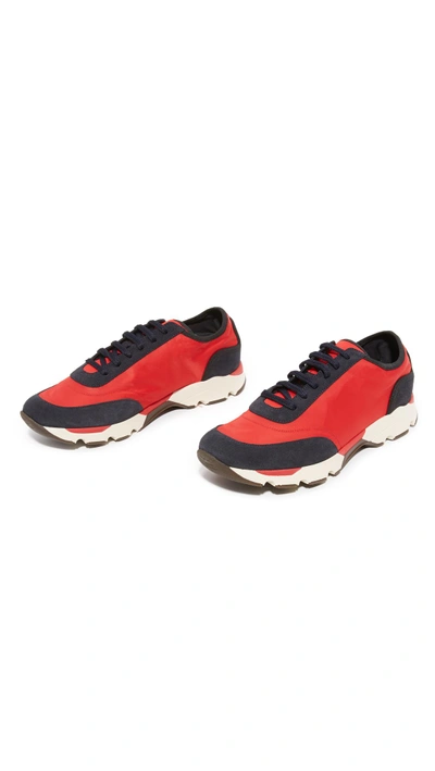 Shop Marni Nylon Runners In Red/blue