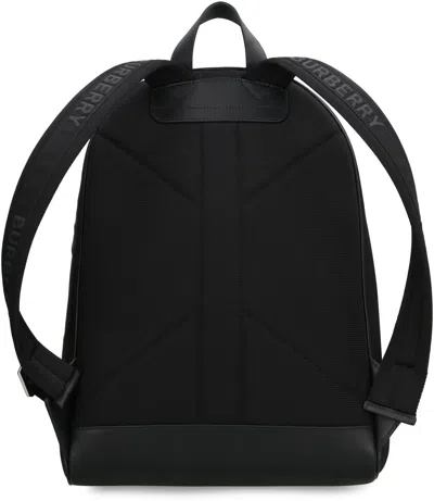 Burberry Technical Fabric Backpack With Logo In Black