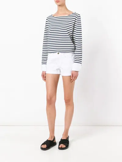 Frame Curled Shorts In White