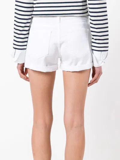 Frame Curled Shorts In White