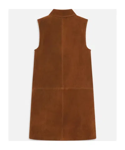 Frame The Suede City Shift Mini Dress In Brown