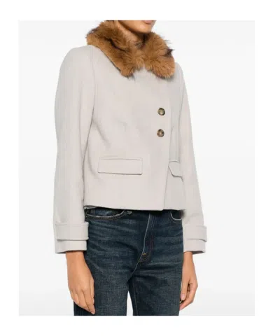 Bash Terry Button-fastening Coat In Neutral