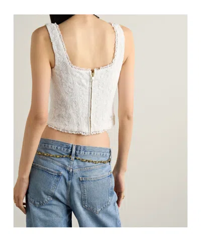 Loveshackfancy Lorelai Crochet Short Top In White