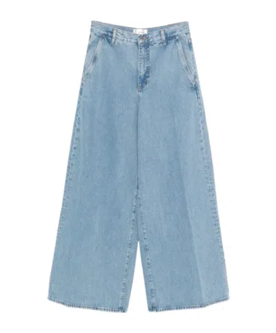 Frame The Drape High Waist Wide Leg Jeans In Blue