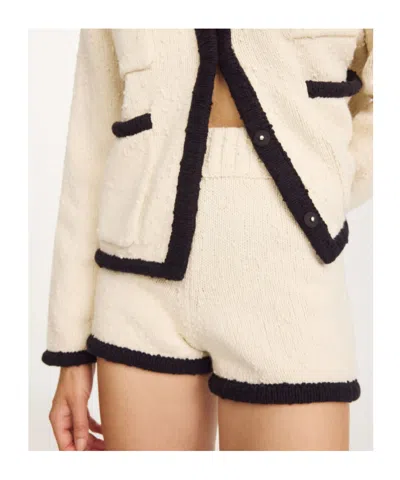 By Malene Birger Rikka Knit Shorts Black White Color Block In Neutral