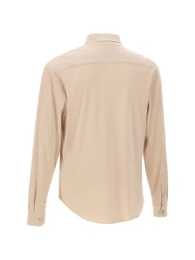 Eleventy Double-button Collar Shirt In Brown