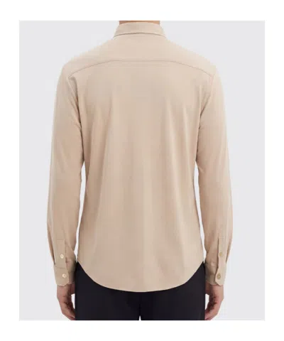 Eleventy Double-button Collar Shirt In Brown