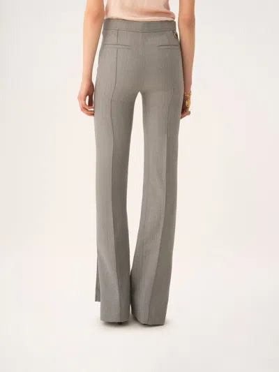 Chloé Split-hem Wool Trousers In Gray