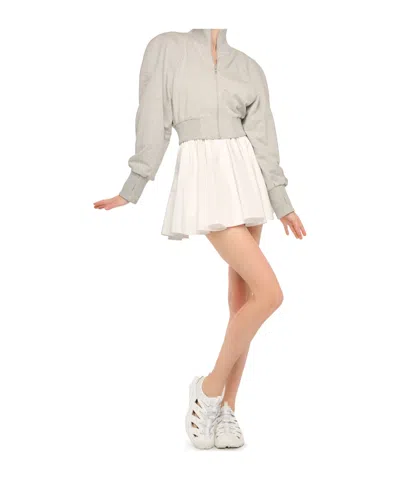 Norma Kamali Oversized Stretch-cotton Jersey Bomber Jacket In Gray