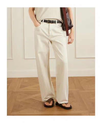 Agolde Womens Fortune Cookie (natural) 90's Straight-leg Mid-rise Cropped Denim Jeans In White