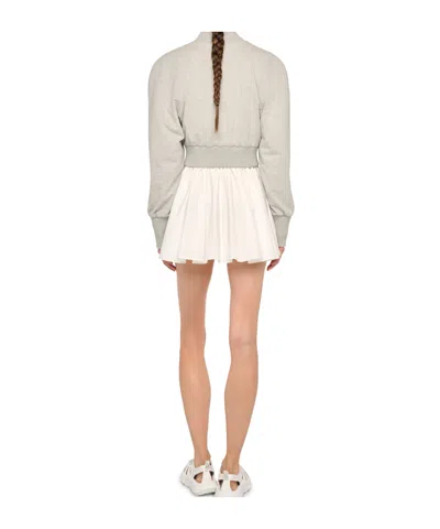 Norma Kamali Oversized Stretch-cotton Jersey Bomber Jacket In Gray