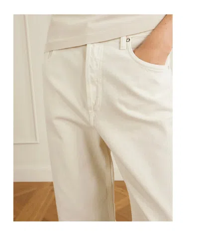 Agolde Womens Fortune Cookie (natural) 90's Straight-leg Mid-rise Cropped Denim Jeans In White
