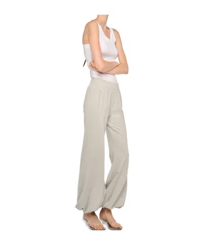 Norma Kamali Boyfriend Puff Jog Sweatpants Light Heather Grey In White