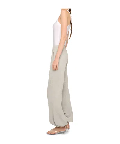 Norma Kamali Boyfriend Puff Jog Sweatpants Light Heather Grey In White