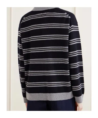 Nili Lotan Galvez Striped Cashmere Polo Sweater In Black