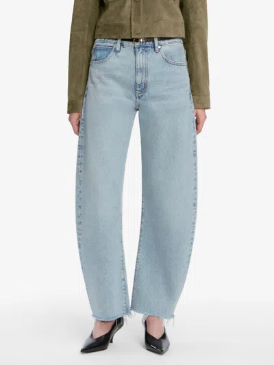 Frame Jeans The Bubble Crop Rapture Raw In Blue