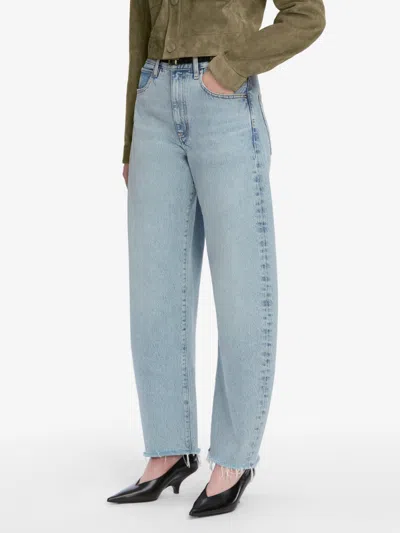 Frame Jeans The Bubble Crop Rapture Raw In Blue