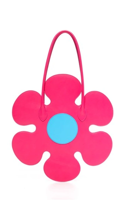 Moschino Flower Leather Shoulder Bag, Pink