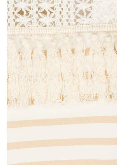 Shop See By Chloé Fringed T-shirt In Cream