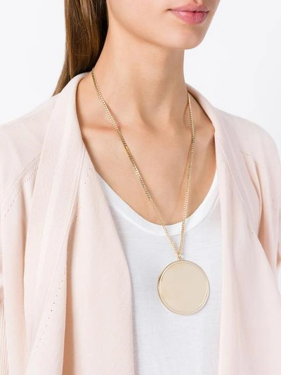 Shop Givenchy Circular Pendant Necklace In Metallic