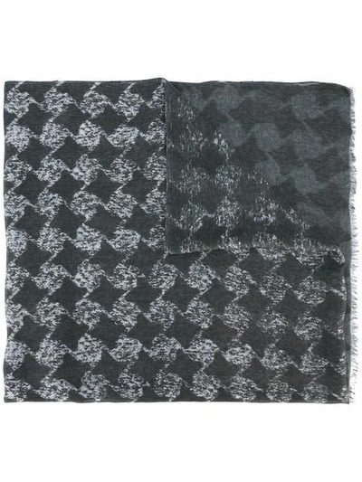 Shop John Varvatos Geometric Pattern Scarf - Grey
