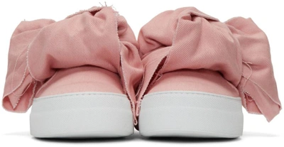 Shop Joshua Sanders Pink Denim Bow Double Slip-on Sneakers