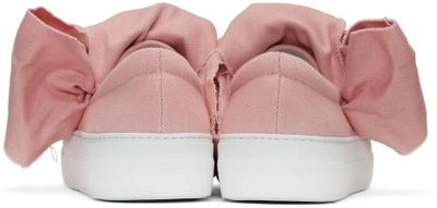 Shop Joshua Sanders Pink Denim Bow Double Slip-on Sneakers