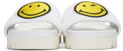 Shop Joshua Sanders White Smile Slide Sandals