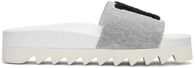 Shop Joshua Sanders Grey 'ny' Slide Sandals