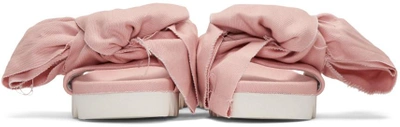 Shop Joshua Sanders Pink Denim Bow Slide Sandals