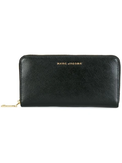 Marc Jacobs Saffiano Tricolor Standard Continental Wallet In Black/mink/gold