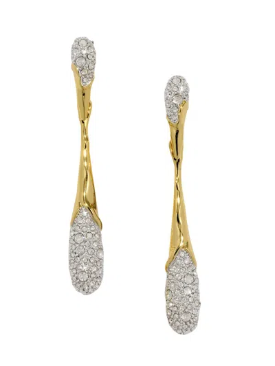 Alexis Bittar Solanales Linear Crystal Teardrop Earrings In Gold