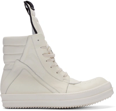 Rick Owens Ivory Geobasket High-top Sneakers In White