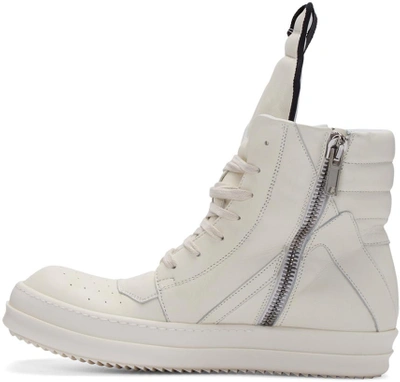 Shop Rick Owens Ivory Geobasket High-top Sneakers